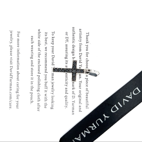 David Yurman Streamline Chevron Cross Pendant 0.70 Carat Black Diamond DY - Picture 9 of 9